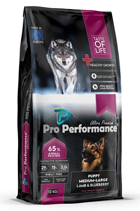 Pro Performance Yavru (ORTA VE BÜYÜK IRK) Kuzu Etli Yaban Mersinli Köpek Maması 12 Kg