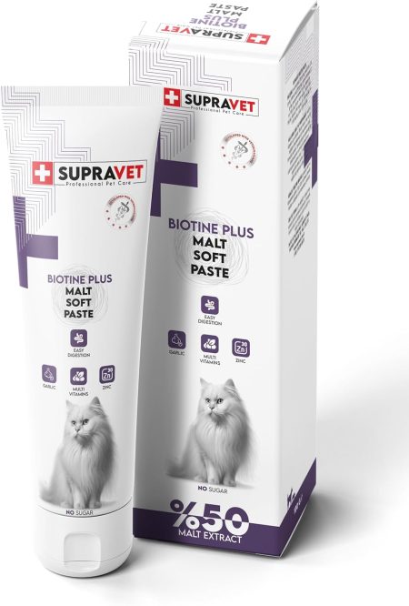 Supravet Biotine Plus Kediler için Tüy Sağlığı Güçlendirici Malt Paste 100 Gr