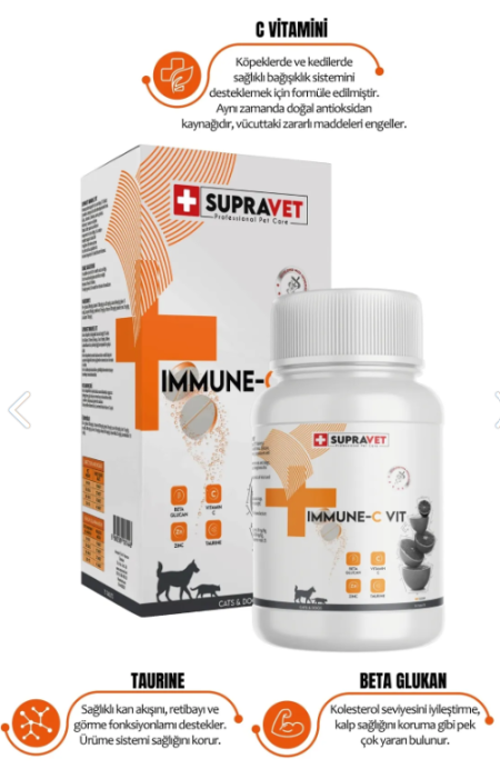 Supravet Immune 75 Tablet Kedi ve Köpekler için Bağışıklık Güçlendirici Vitamin