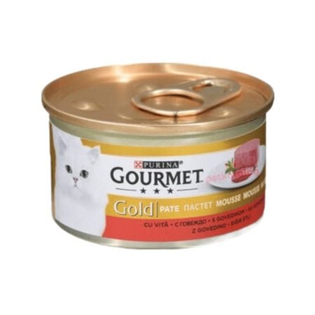Gourmet Gold Kıyılmış Sığır Etli Yetişkin Kedi Konserve Maması 85 Gr