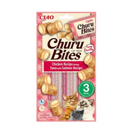 Churu Bites Tavuk Sargılı Ton Balıklı Ve Somonlu Kedi Ödül Kreması 3x10 Gr