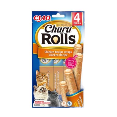 Churu Rolls Tavuk Sargılı Kedi Ödül Maması 4x10 Gr